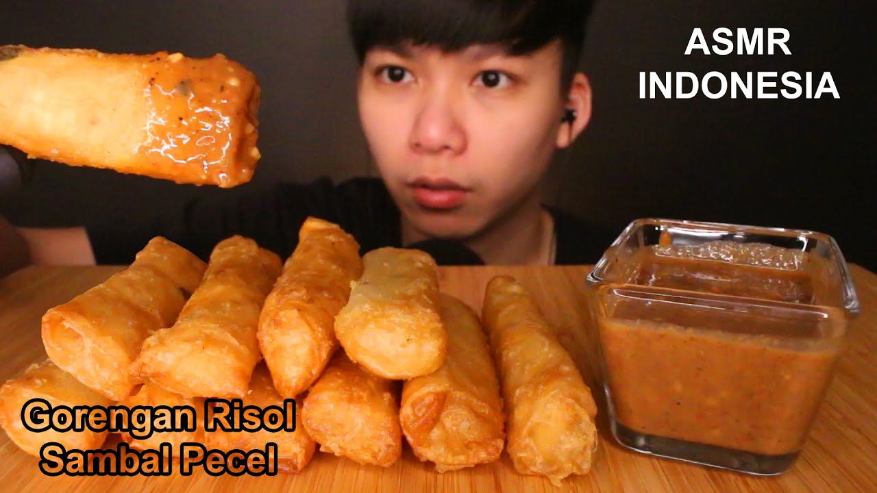 ASMR MUKBANG GORENGAN RISOL CELUP SAMBAL PECEL MUKBANG INDONESIA | ASMR INDONESIA | Robius ASMR