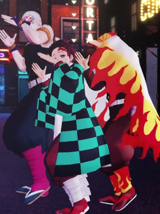 Tanjiro , Renguko & Uzui - Uchida1 Superstar - MMD  #demonslayer