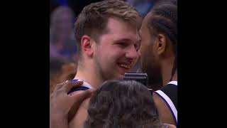 PG and Kawhi show respect to Luka after the game.