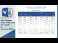 How to Make Exam Time Table for School in Ms-word 2019