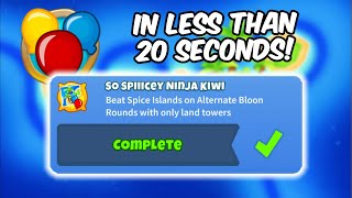So Spicy Ninja Kiwi Achievement In Less Than 20 Seconds In BTD6!