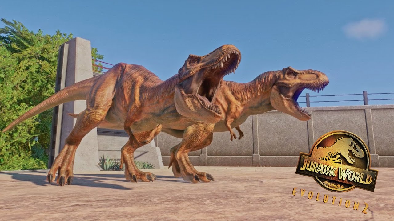 2x T-Rex vs 2x Giganotosaurus | Ultimate Dinosaur Battle in Jurassic World Evolution 2