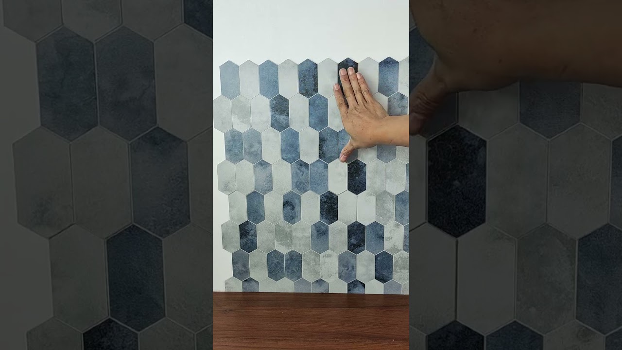 Picket Blue Peel and Stick Backsplash Tile