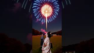 firework #ai #kimono #aiart #edo #japan #japanstyle #beautiful #love #cute