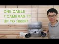 How to wire 7 ip cameras up to 1000ft with a single cat5e cable
