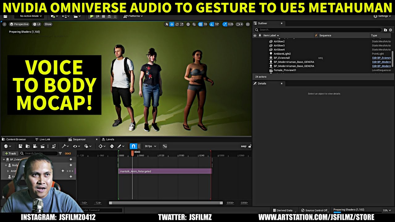 NVIDIA Omniverse Audio to Gesture to Unreal Engine 5 Metahuman