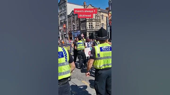 Angela Wilde get the L out blockading Cardiff Prid...