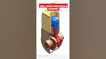 single cylinder engine design in Solidworks #shorts #youtubeshorts #solidworks #engineering