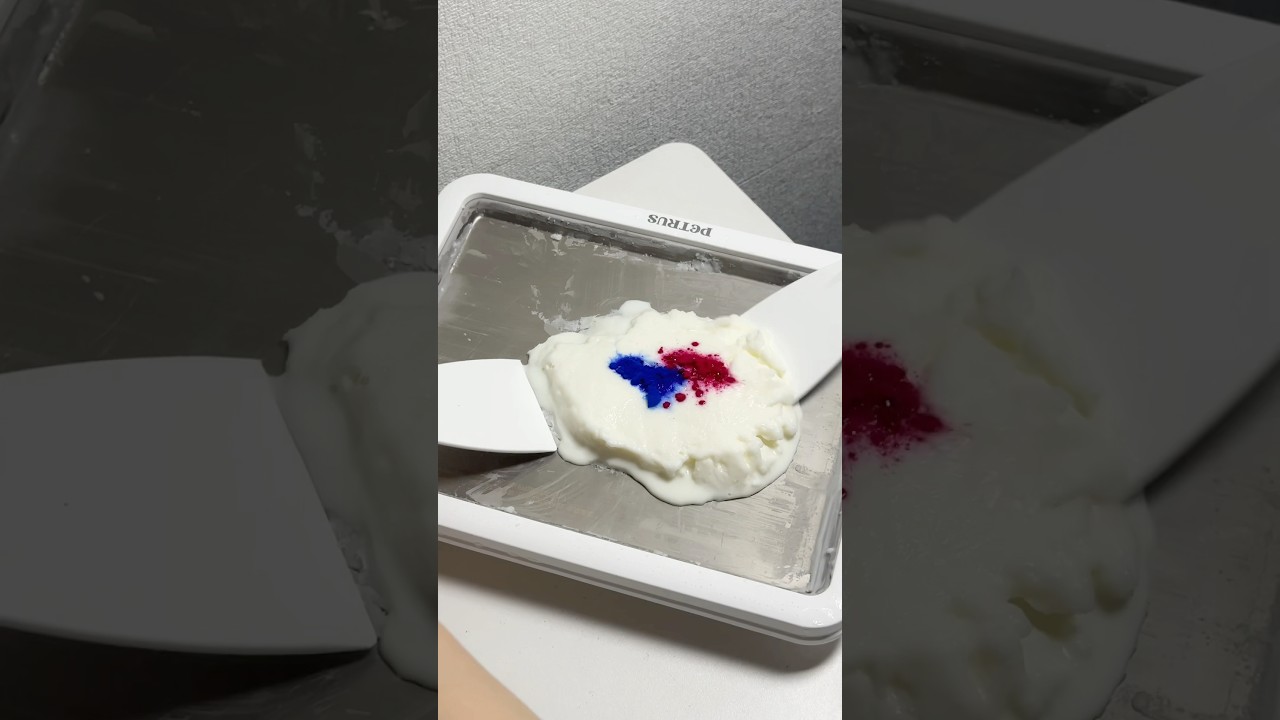 Make Frozen 2-color Milk #frozen #stirfry #dessert #shorts #asmr #oddlysatisfying #aesthetic