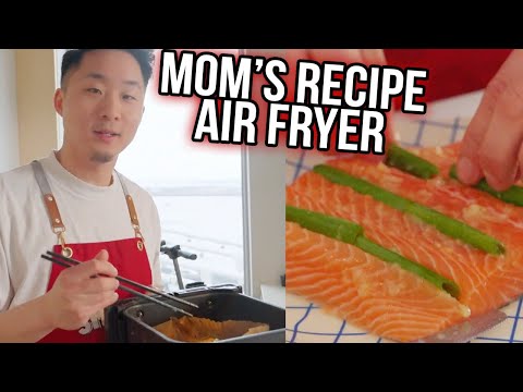 Making My Mom's Ginger Scallion Salmon In The Air Fryer