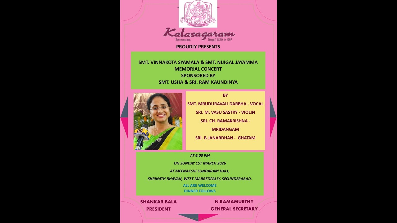 Kalasagaram Presents Smt.Vinnakota Syamala & Smt.Nijigal Jayamma Memorial Concert ll LIVE