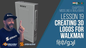 Lesson 19: Creating 3D Logos for Walkman | Blender Course Chapter 5: Modeling Walkman | Hindi | Urdu