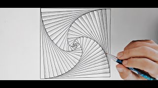 How to create a Simple Spiral Pattern with Lines(Doodle Art) step by step Tutorial ||Mahima Isaacs||