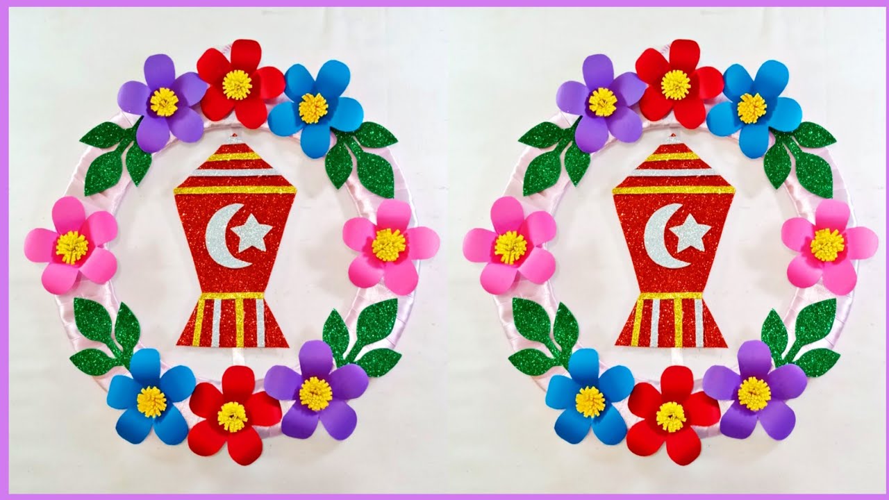 عمل ديكور رمضان 🌙لباب المنزل او الحائط 🌙🌃💁Diy Ramadan decor YouTube