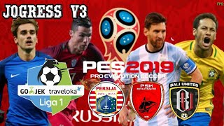 New Textures & Savedata Pes Jogress V3 Add Liga 1 Gojek Indonesia, Special FIFA WORLD CUP 2018