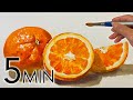 [Eng sub]  How to draw the orange / 5 min Watercolor / Tutorial for beginners