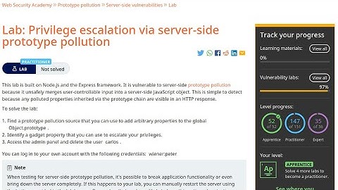 Web Security Academy | Prototype Pollution | 6 - Privilege Escalation Via Server-Side Prototype P...