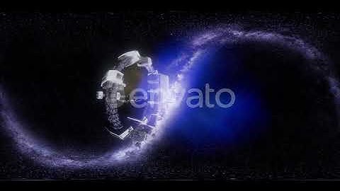 Vr 360 Futuristic Spaceship Flying in Space with Mily Way | Motion Graphics - Envato elements