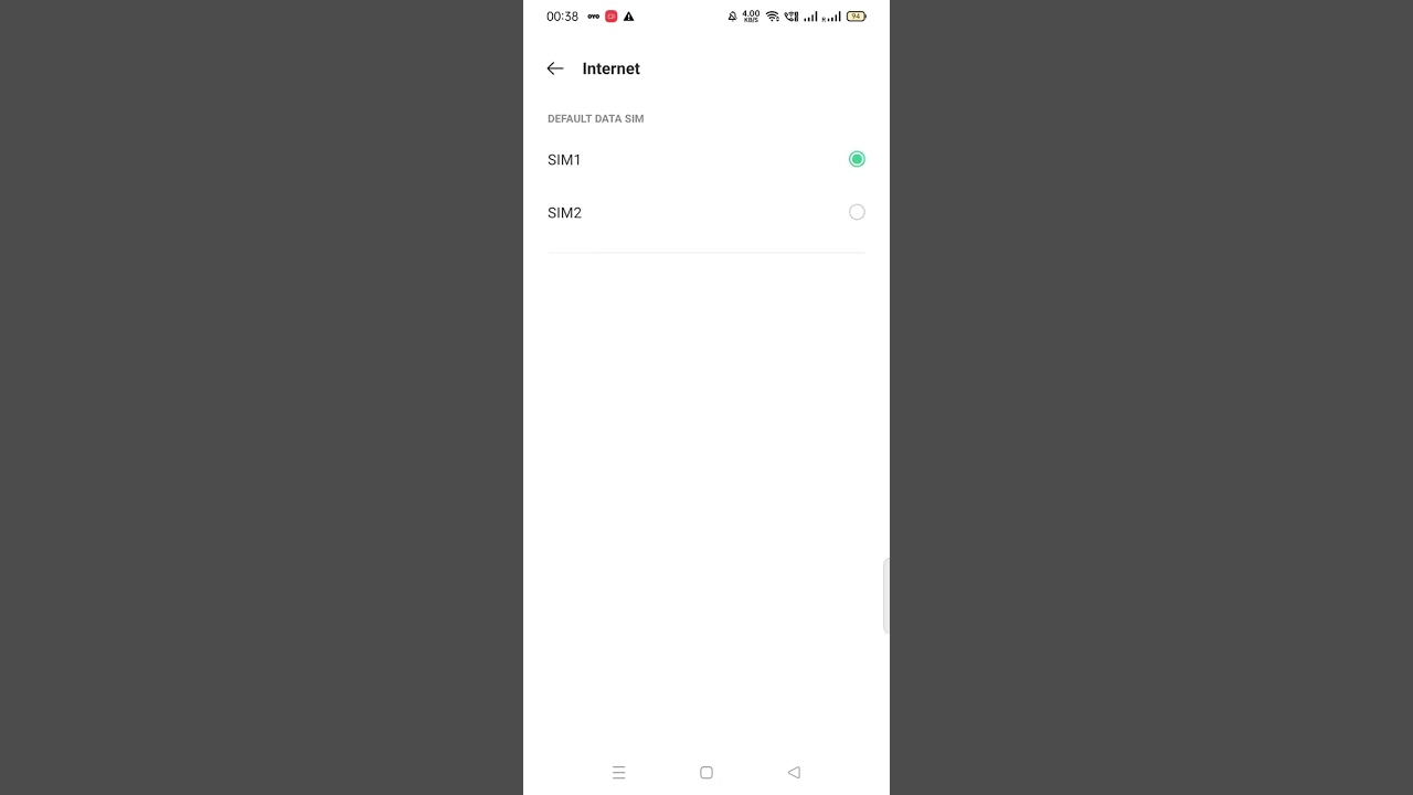 oppo reno 2f  switch internet setting  (sim 1 to sim 2)