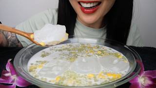 TAPIOCA PALM FRUIT WITH COCONUT MILK (THAI DESSERT ASMR EATING SOUNDS) NO TALKING | SAS-ASMR