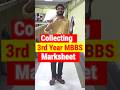 Collecting My 3rd year MBBS Marksheet #shorts #mbbs #minivlog #adayinmylife #trending