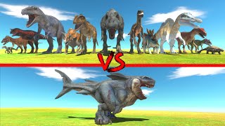 Megalodon Rex in Battle with All Dinosaurs - Animal Revolt Battle Simulator