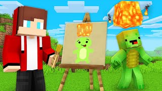 JJ and Mikey Use DRAWING MOD to LAVA PRANK - Maizen Parody Video in Minecraft