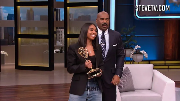 Steve Harvey's Daughter Brings Him Emmy Award On N...