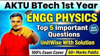 AKTU BTech 1st Year Engineering Physics Important Questions 2026 | Top 5 Unit Wise Questions