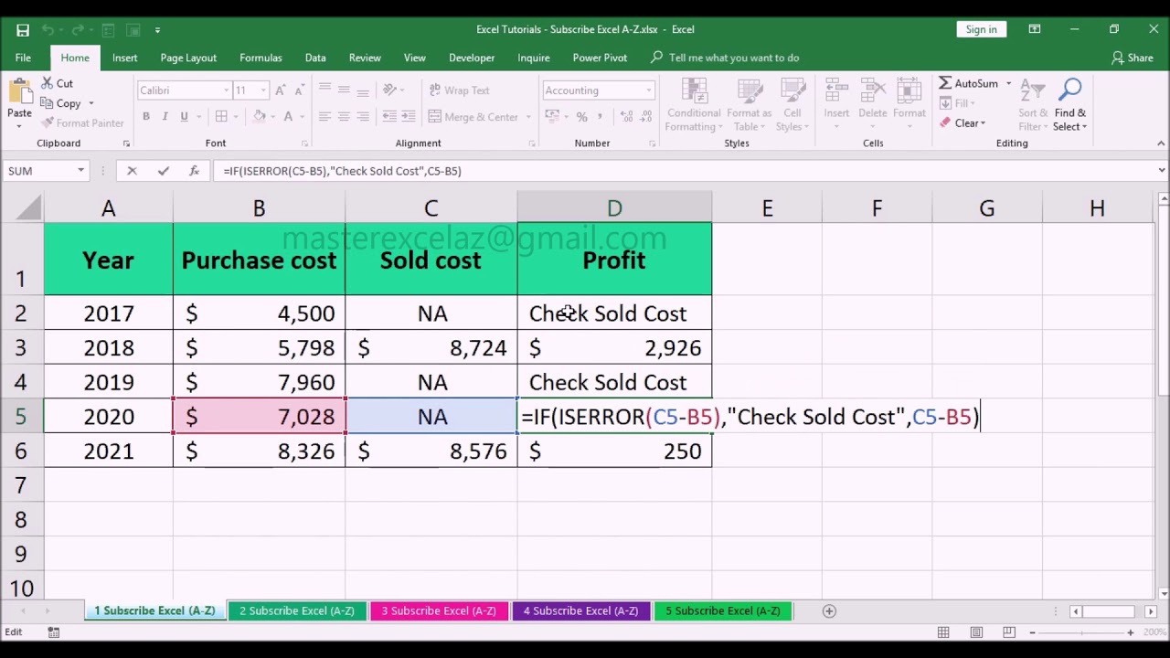 fix excel value error