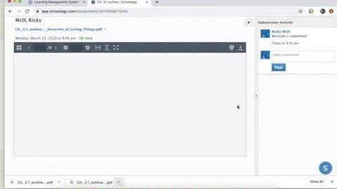 PDF document assignment in Schoology