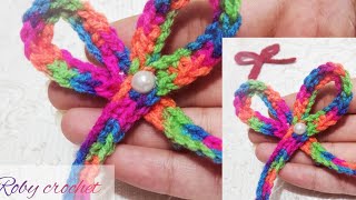 كروشيه طريقه عمل فيونكه بشكل مميز ومختلف يالكروشيه Easy crochet bow