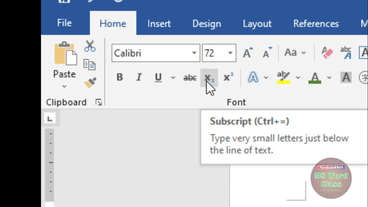 Subscript Tool Use in MS Word 2007, 2010, 2013, 2016, 2019, 2021 - YouTube