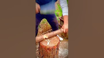 Cool technique of using sharp tools to cut wood #shorts