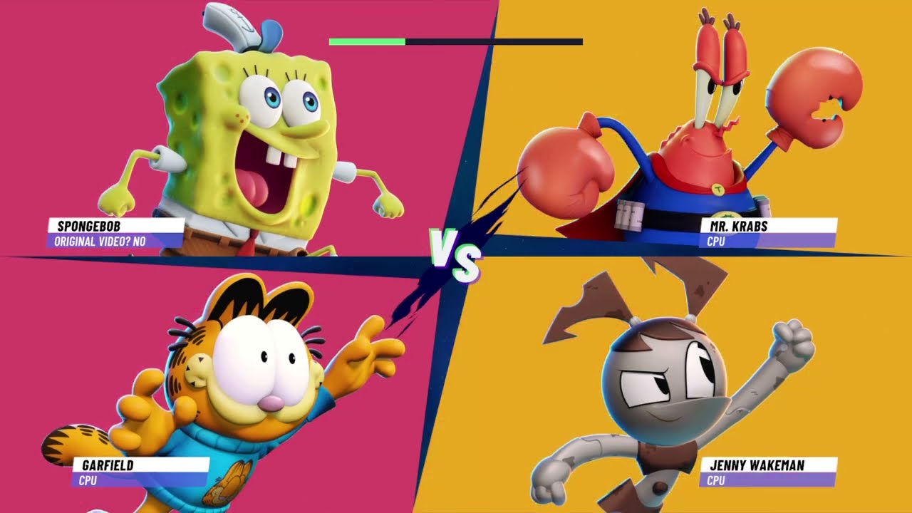 SpongeBob/Garfield Vs Jenny Wakeman/Mr. Krabs|Nickelodeon All-Star Brawl 2