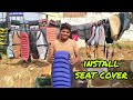 A boy installing seat cover ... how to install bike seat cover....