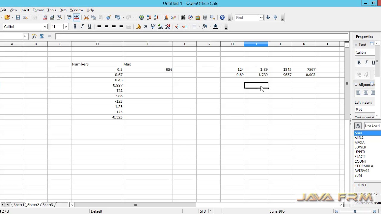 openoffice calc functions tutorial