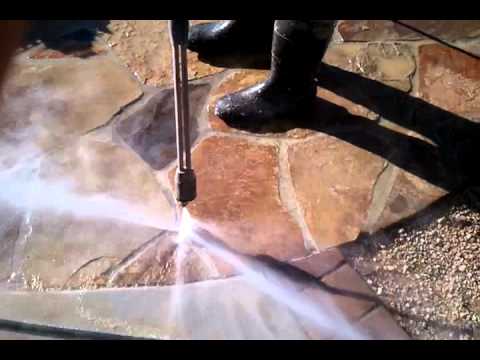 Cleaning Flagstone Patio Removing Old Sealant And Removing Stains For Sealant In Goodyear Az Youtube