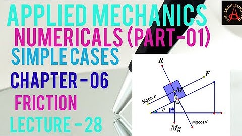 Applied Mechanics In Hindi Friction Chapter | Numerical (Part-01)|| Polytechnic|| Lecture - 28