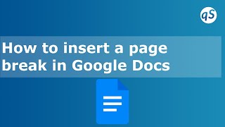 How to insert a page break in Google Docs