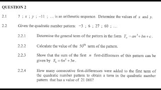 B | NOVEMBER 2020 GRADE 12 MATHEMATICS P1 - Arithmetic Sequences 2.1 Determine the values of x and y