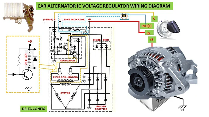 Car Alternator IC Voltage Regulator Wiring Diagram