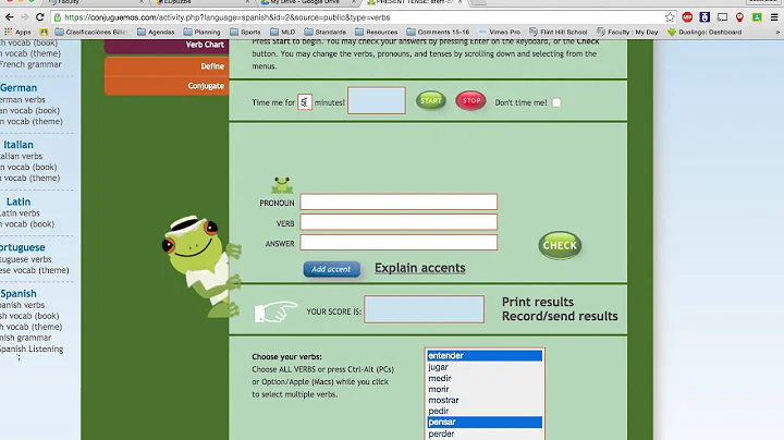 Conjuguemos - Instructions