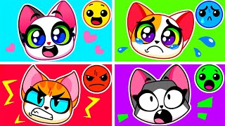 Feelings and emotions😻😾 Chocolate Pizza Vs Rainbow Pizza🍕Purr Purr Stories