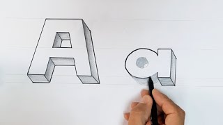 أرسم حرف A ثلاثي الأبعاد بكل بساطة I simply draw a 3D letter A