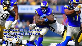Royce Freeman Week 7 Every Run, Target and Catch Los Angeles Rams vs Pittsburgh Steelers NFL 2023