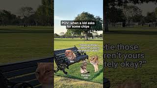 When a kid asks for some chips #catmemes #relatable #shorts