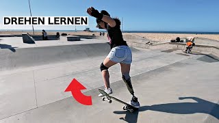 Mit Skateboard drehen lernen in der Rampe Vlog 15