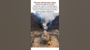 🕉️700-Year-Old Ganesha Statue Overlooking Fiery Volcano in Indonesia 🌋 #shorts #hindudeity #ganesh