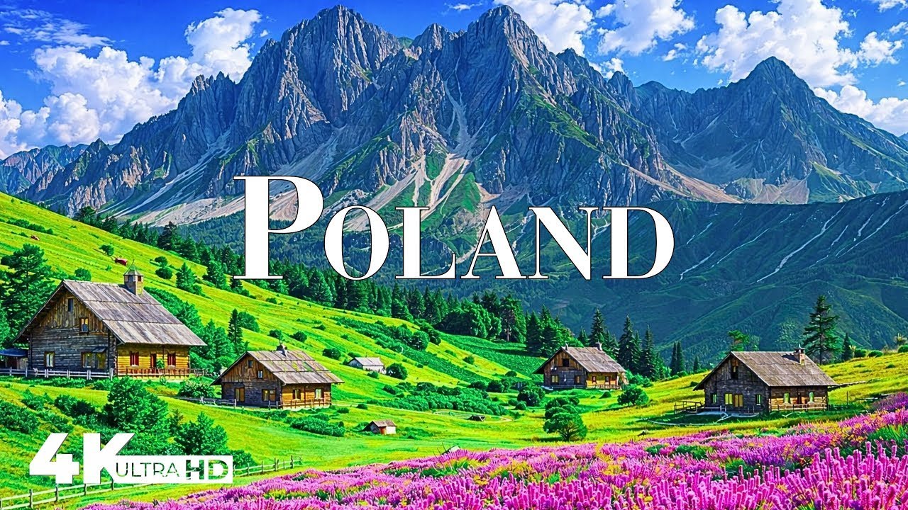 volando sobre Poland 4k | increíble paisaje natural hermoso con música relajante | vídeo 4k